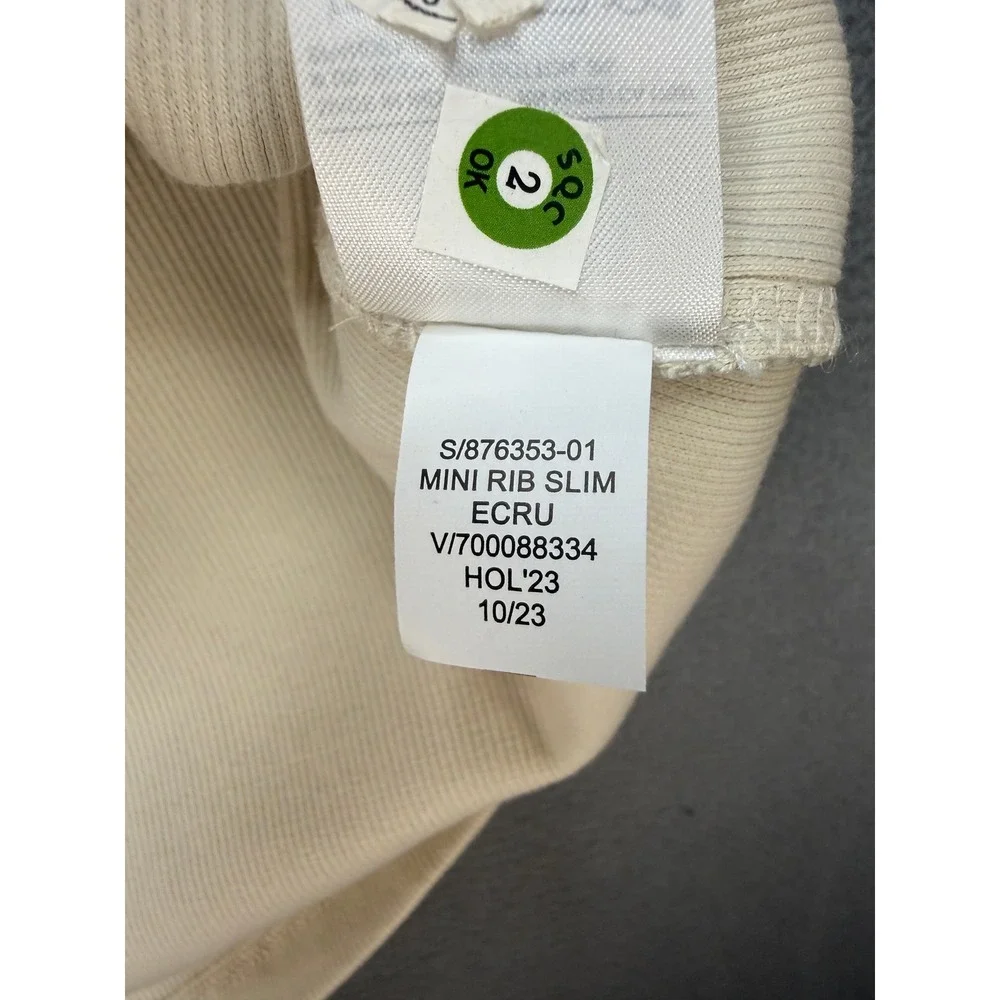 Banana Republic Mini Rib Slim T-Shirt XL Off White Ecru Short Sleeve Cotton Tee